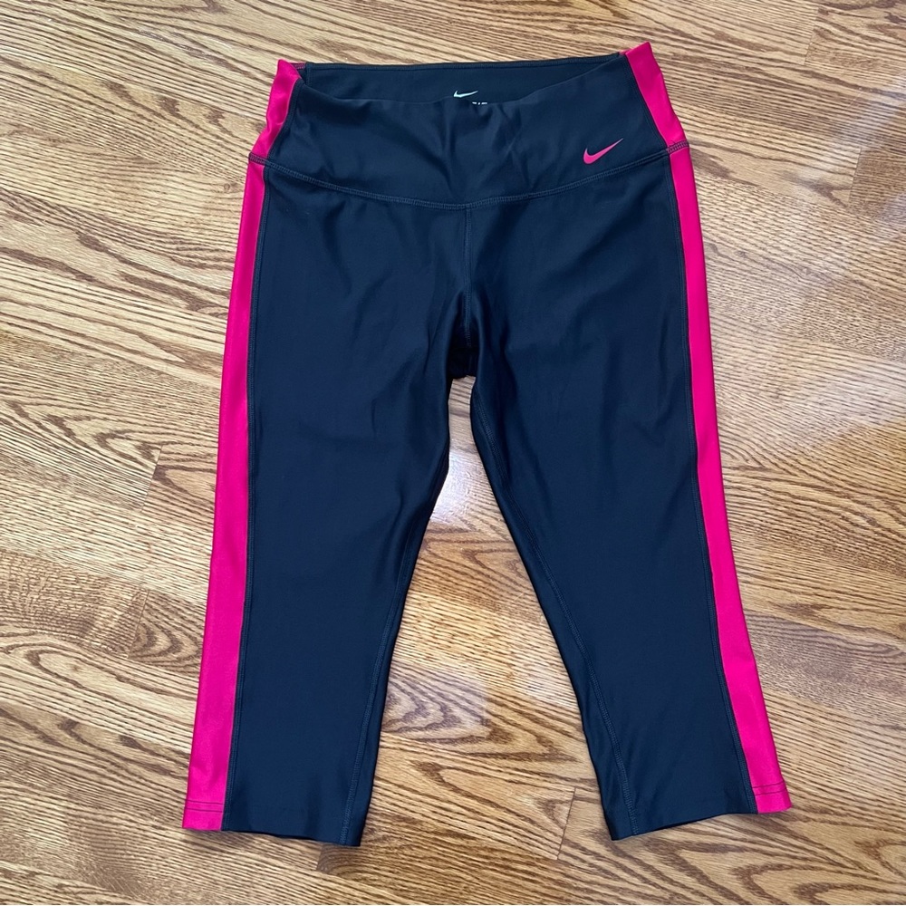 Nike Black Pink 17” Crop Leggings